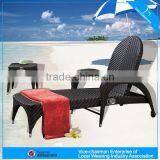 High Quality Rattan Leisure Recliner Beach Lounger With Wheel thumbnail-1