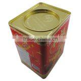 Square Structure Round Center Lid Empty Tin Can Sale thumbnail-1