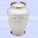 White Marbel Looks Cremation Urn, Very Well Finishl Brass Urn thumbnail-1