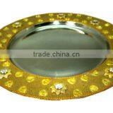 Newly Design Tableware Embossed Charger Metal Plate thumbnail-1