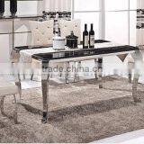 Simple Stainless Steel 4 Legs Dining Table Set thumbnail-3