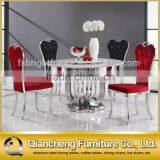 Foshan Stainless Steel Marble Round Dining Table 886# thumbnail-2