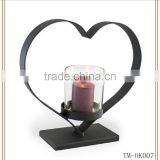 Iron heart black wedding candelabra