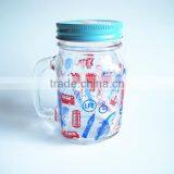 Printed Beverage Use Glass Mason Jar With Fruit Lid Straw thumbnail-1