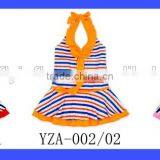 Children Stripe Patterns Halter Swim Dresses For Girls Kids Lovely Bikini Girls Swimwear thumbnail-6