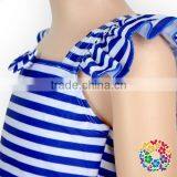 Fashionable Stripe Ruffle Top And Shorts Baby Summer Clothing Set Girls Summer Boutique Outfits thumbnail-3