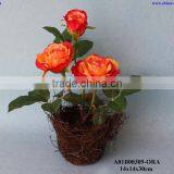 Silk Roses With Pot thumbnail-4