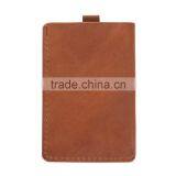 RFID Blocking Minimalist Front Pocket Wallet Wholesale Grain Leather Pull Tab Card Holder thumbnail-4