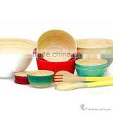 Lacquered Bamboo Salad Bowl, Spun Bamboo Bowls Safe for Health thumbnail-6