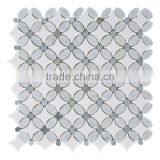 MM-CV289 Chinese Carrara Natural Stone White Marble Flower Pattern Mosaic Tile