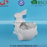 BSCI Audit Factory New Design Easter Bunny With Cart Decorative Ceramic Candy Dish thumbnail-4