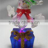 Electronic LED Light Acrylic Happy Round Snowman Figurines Toys for Kids thumbnail-1