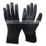 NMSAFETY 10 Gauge Black Nappy Acrylic Latex Coated Winter Safety Gloves
