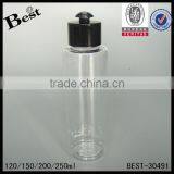 2017 Hot New Producosmetic Packaging Beard Oil Essentialoil Flat Shoulder Cosmetic Toner 250ml Flip Top Cap Clear Plastic Bottle thumbnail-5