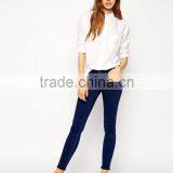 Hot Sale Slim Boyfriend Classic Point Collar White Shirt With Pleat Detail Back thumbnail-4