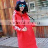 Women Fashion Long Sleeve Midi Length Black Casual Autumn Hoodie Dress thumbnail-3