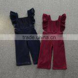 2017 Fashion Clothing for Children Girls Ruffle Jeans Jumpsuit thumbnail-1