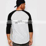 Mens Long Raglan Stripe t Shirt Long Sleeve t Shirt thumbnail-2