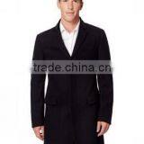 2014 Cheap Price High Fashion Classical Design Black Lapel Slim Fit Mens Cashmere Men Coat thumbnail-2