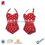 Retro Red Dot Design One Piece Monokinis Swimsuit