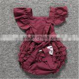Summer Soft Baby Girls Lace Ruffle Romper Infant Soild Color Bodysuit Wholesale Children Clothes thumbnail-2