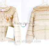 cashmere child sweater with flower crochet neck