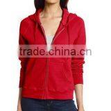 New Design Women's Ribbed-knit Cuffs and Hem Fleece Sweatshirts Zipper With Hood thumbnail-5