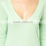 Bulk V-neck Elongated t Shirt Women thumbnail-3