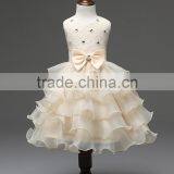 2015 New Arrival Flower Multi- Layers Girl Dress Baby Girls Dress Elegant Party Baby Clothing Kids Clothes thumbnail-1