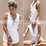 Rompers Jumpsuits Women 2016 Long Sleeve Low Plunge Neckline Foral Jumpsuit thumbnail-6