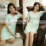 Cotton Sleep Shirt Different Size for Choice Breathable Lace Patchwork Womens Pajamas Sets thumbnail-3