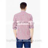 Slim-fit White Button Round Bottom Ginghim Check Cotton Shirt From the Casual Collection thumbnail-2