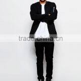 Black Jersey Jacket With Pocket on Sleeve thumbnail-4