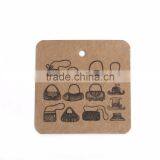 Paper Label Tags Square Brown Handbag Pattern 5cm(2") x 5cm(2"), 1 Piece thumbnail-1