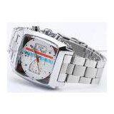 Elegant 5 Hands Square Mechanical Automatic Watches Black Dial With Silver Case thumbnail-1
