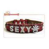 Leather Diy Dog Collar With 18mm Slide Letter Charm / Alaskan Malamute Collar