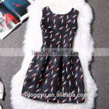 Girl Casual Flower Printed Princess Holiday Dress/ Girl Sleeveless Knee Length Printed Dress/new Design Girl Printed Dress thumbnail-6