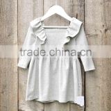 Wholesale China Kids Clothes Gray Flutters Ruffle Cotton Girls Dresses From Alibaba Express Turkey