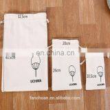 Customer White Printed Wholesale Drawstring Canvas Shoe Bag thumbnail-3