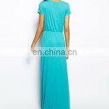 CHEFON Wrap Front Blue Maxi Dress thumbnail-3