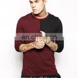 fashion long sleeve T-Shirt With Cut And Sew/High Quality Men Fashion Tshirt/Custom Tshirt Clothing Factory model-sc407