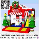 New Design Inflatable Christmas Santa Claus Bouncer Combo , Bounce Castle Combo Party Rentals
