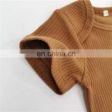 Comfortable and Convenient 100% Organic Cotton Baby Envelope Collar Short Sleeve Romper thumbnail-4