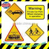 Warning Meaning Of Traffic Signs With High Visibility On The Road