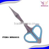 Stainless steel body rubber handle manicure scissors