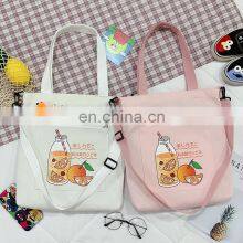 Bolsas Para Compras Reutilizables Venta Al Por Mayor Eco-friendly Custom Logo Sling Tote Bag With Zipper thumbnail-2