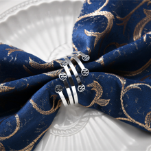 Gold Silver Colored Napkin Ring Holder For Wedding Event thumbnail-3