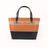 High quality pure leather shopping bag plain leather handbag