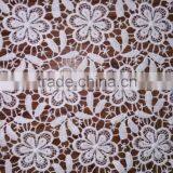 Wholesale Embroidery Fabric Polyester Full Lace Milk Silk Water Soluble Full Lace Fabric For Garment Accessory With Ladies Cloth thumbnail-5