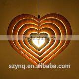Heart Shape Wooden Pendant Lamp thumbnail-1